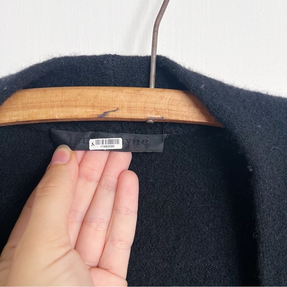 Jenni Kayne • Sweater Coat cardigan black merino wool yak knit minimalist open - Picture 5 of 10